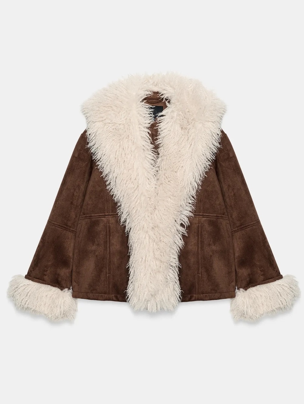 Zara FAUX FUR COMBINED JACKET